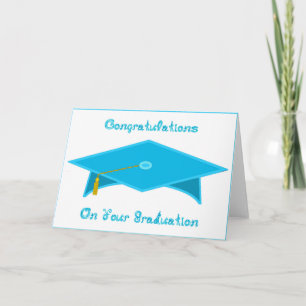 Graduierungskappe Aquamarines blaues Papier mit Hu Karte