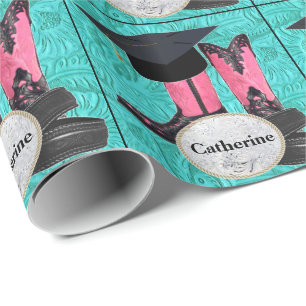 Graduierungskappe Cowboy Stiefel Gürtel Custom Buc Geschenkpapier