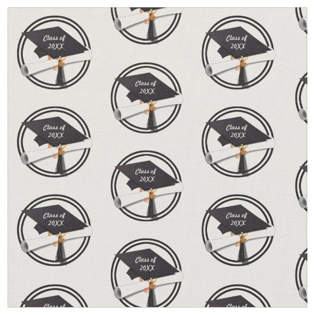 Graduierungskappe mit schwarzem Kreis Stoff (Nahaufnahme)