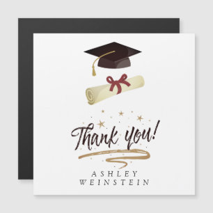 Graduierungskappe und Tassel Gold Foil Danke Karte
