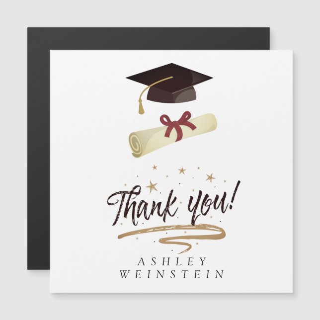 Graduierungskappe und Tassel Gold Foil Danke Karte (Vorne/Hinten)