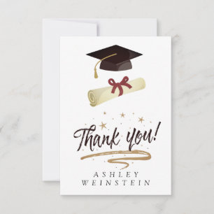 Graduierungskappe und Tassel Gold Foil Danke Karte