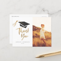 Graduierungskappe und Tassel Gold Foil Foto Postka