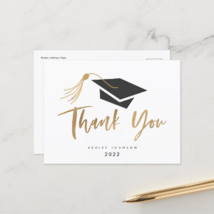 Graduierungskappe und Tassel-Goldfolie Postkarte