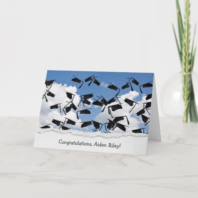 Graduierungsmütze am Himmel Karte (Vorderseite)