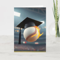 Graduierungsobergrenze auf einem flammenden Baseba