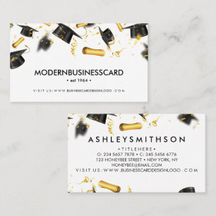 Graduierungsobergrenze Grown School Collage Visitenkarte