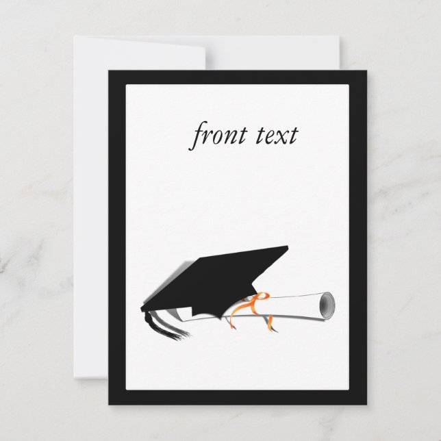 Graduierungsobergrenze mit Diplom auf Leerlaufstel Einladung (Vorderseite)