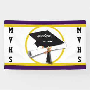 Graduierungsobergrenze mit Diplom- und Goldzirkel Banner