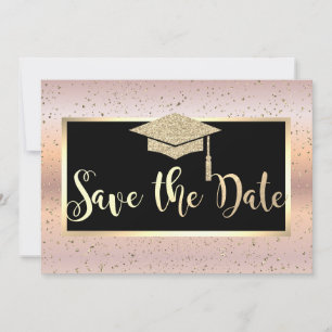 Graduierungsobergrenze, Rose Gold Abschluss Save t Save The Date