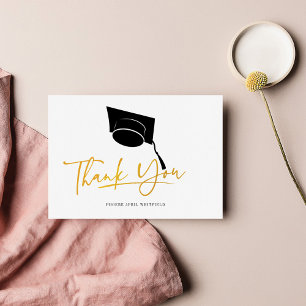 Graduierungsobergrenze und Tassel-Imitate Gold Dankeskarte