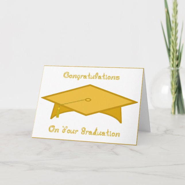 Graduierungspapier Gold Paper Hat oder Card druckb Karte (Vorderseite)