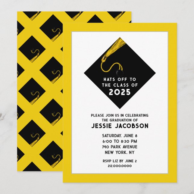 Graduierungspartei 2025 Einladungen (Vorne/Hinten)