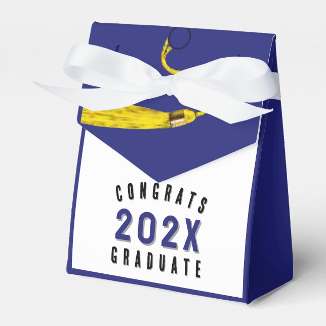 Graduierungspartei Blue Favor Box Geschenkschachtel (Vorderseite)