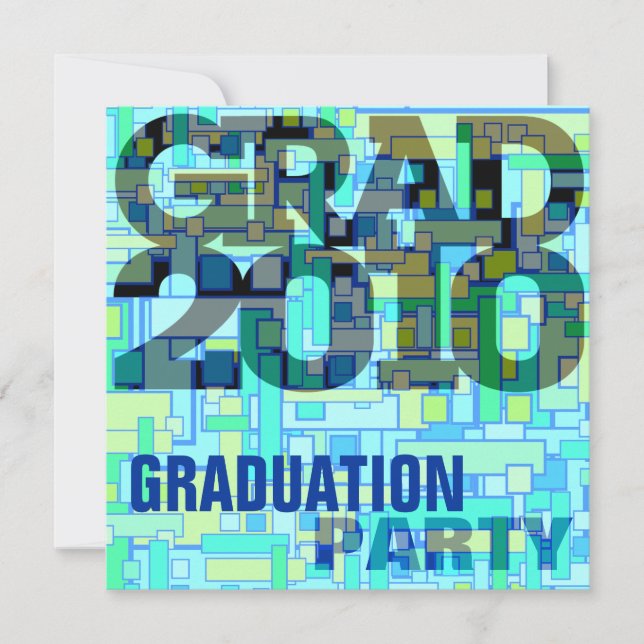 Graduierungspartei Boy Blue Einladung (Vorderseite)