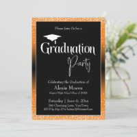 Graduierungspartei Bright Orange Ombre Confetti