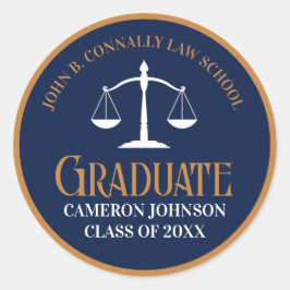 Graduierungspartei der Blue Gold School Runder Aufkleber