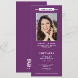 Graduierungspartei Einfaches Modernes Foto QR Code Einladung