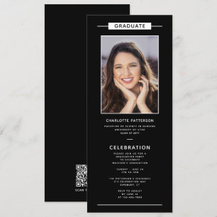 Graduierungspartei Einfaches Modernes Foto QR Code Einladung