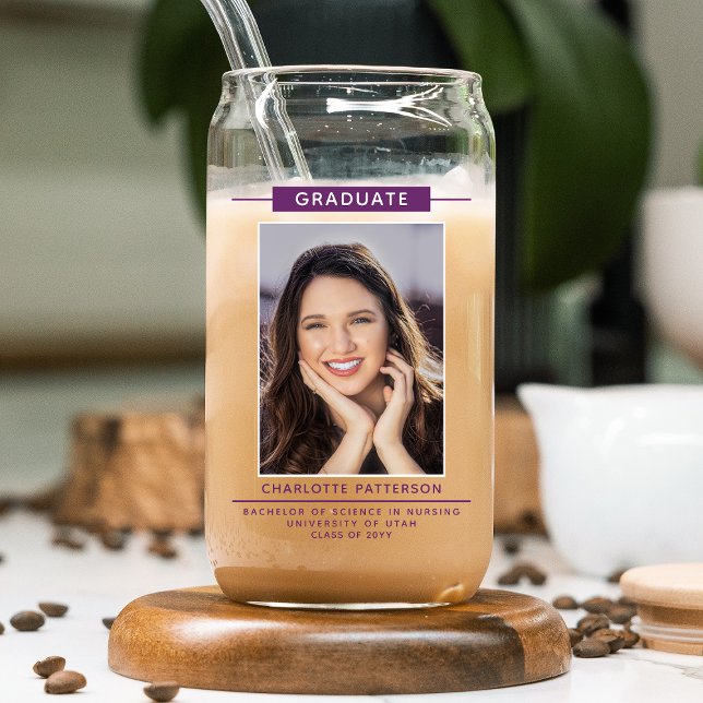 Graduierungspartei Einfaches Modernes Skript-Foto  Dosenglas (Von Creator hochgeladen)