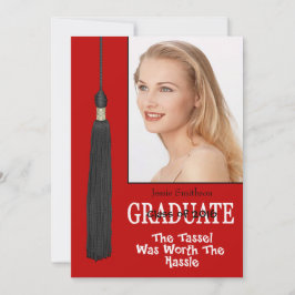 Graduierungspartei Einladend-Red Tassle Worthass Einladung