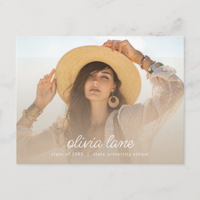 Graduierungspartei Einladung Postkarte mit Foto (Vorderseite)