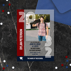 Graduierungspartei für Fotos mit rotem Multiline-S Acryleinladungen