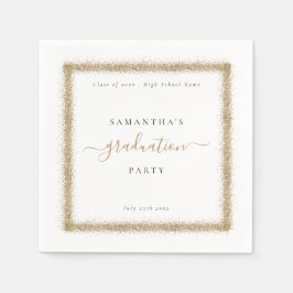 Graduierungspartei für Golden Glitzer Frame Jahr Serviette