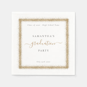 Graduierungspartei für Golden Glitzer Frame Jahr Serviette