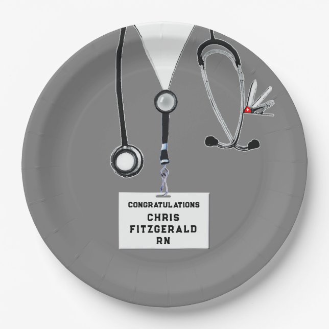 Graduierungspartei für Kreative Krankenschwester Pappteller (Vorderseite)