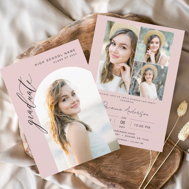 Graduierungspartei für Minimalistisches Foto in Ro Einladung (Von Creator hochgeladen)