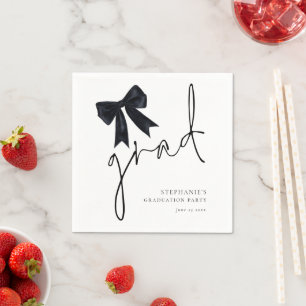 Graduierungspartei für Schwarzer Bow-Grad-Skriptna Serviette