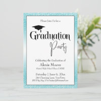 Graduierungspartei Helle Türkis Ombre Confetti