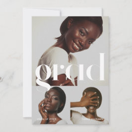 Graduierungspartei Lila drei FotoCollage Einladung