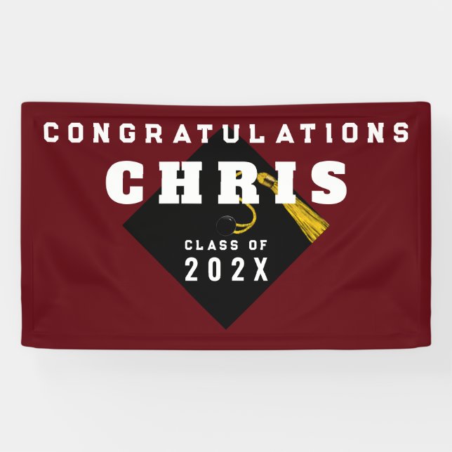 Graduierungspartei Maroon Banner (Horizontal)