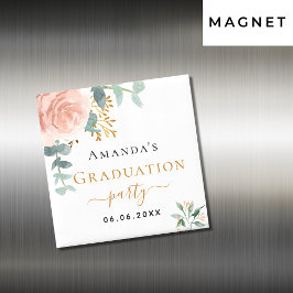 Graduierungspartei Rose Gold florale Save the Date Magnet