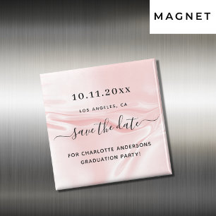 Graduierungspartei rot-rosa Seide Save the Date Magnet