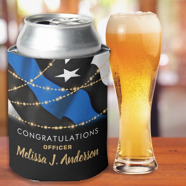 Graduierungspartei Thin Blue Line für Polizeibeamt Dosenkühler (Von Creator hochgeladen)