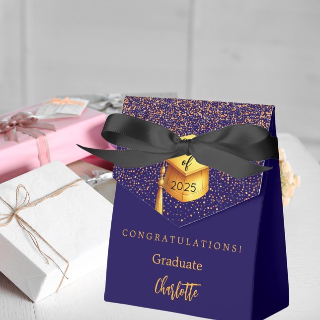 Graduierungsparty 2025 blaues Gold für Hochschulab Geschenkschachtel (Von Creator hochgeladen)