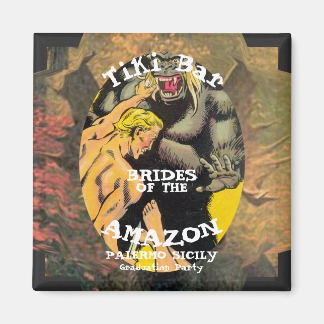 Graduierungsparty Barbecue Tiki Bar Amazon Magnet (Vorne)