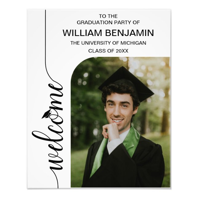 Graduierungsparty Begrüßung mit dem modernen Foto  (Vorne)