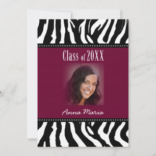 Graduierungsparty Black Zebra Einladung
