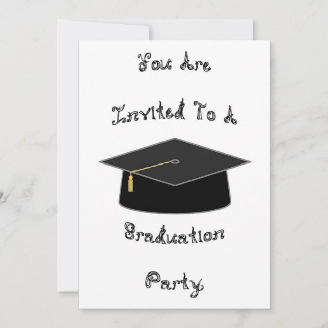 Graduierungsparty Einladung Black School Cap Card (Vorderseite)