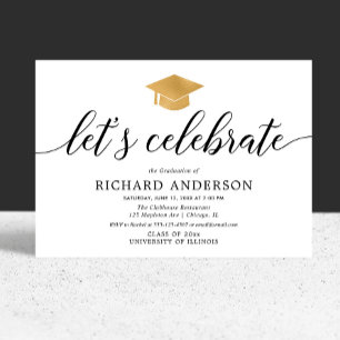 Graduierungsparty, feiern wir einfach, modern einladung