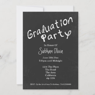 Graduierungsparty Fun Chalkboard Einladung