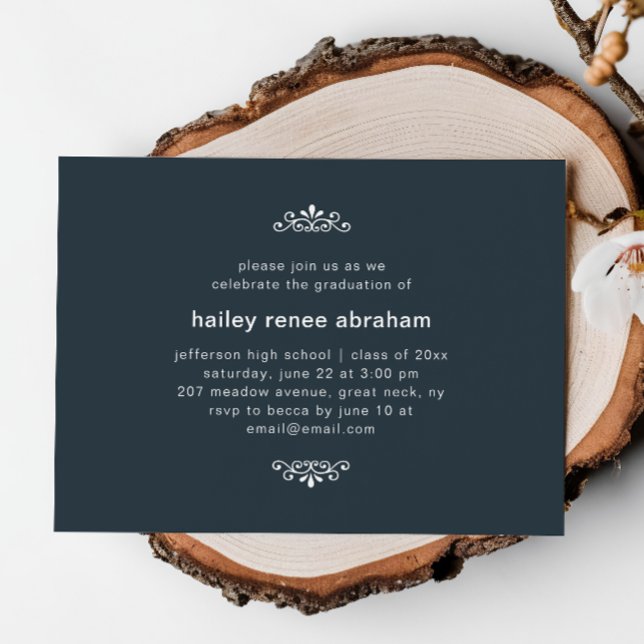 Graduierungsparty für blaues und weißes Foto Einladung (Von Creator hochgeladen)