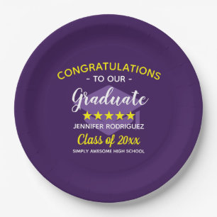 Graduierungsparty gratuliert unserem Absolventen Pappteller