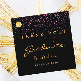 Graduierungsparty lila Gold Danke 2025 Geschenkanhänger