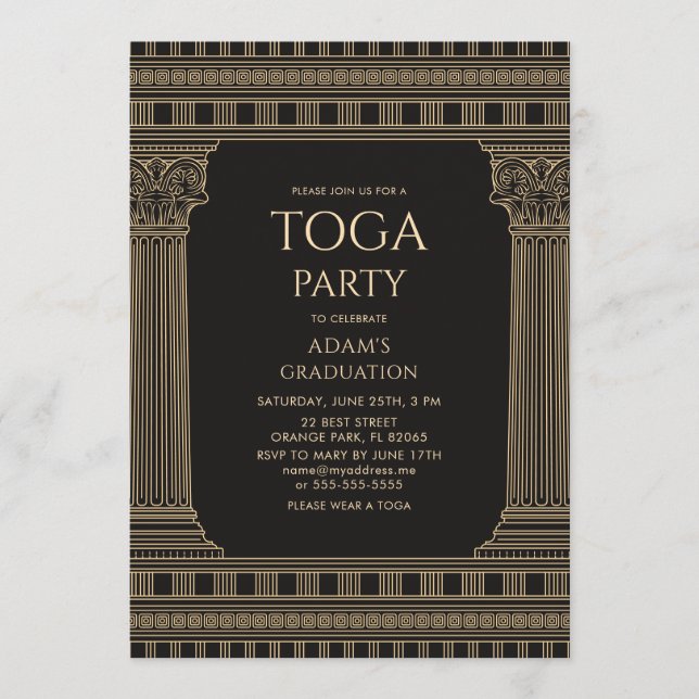 Graduierungsparty mit CUSTOM FARBTempel Einladung (Vorderseite)