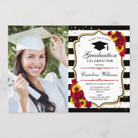 Graduierungsparty mit Foto - Sonnenblumen Rose